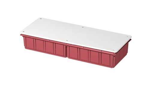 Puszka podtynkowa z pokrywą seria 350 392x152x70 czerwony-biały EC350C8 /opak. 20/