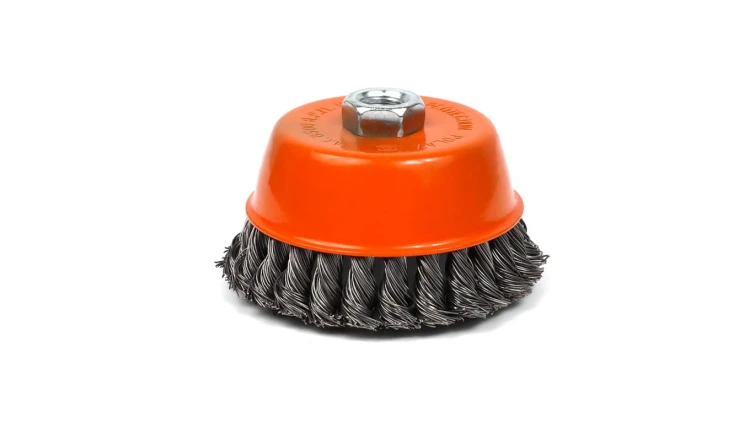 Szczotka czołowa z gwintem do szliferek kątowy, wiązki skręconego drutu stalowego M14 125 mm (54-163)