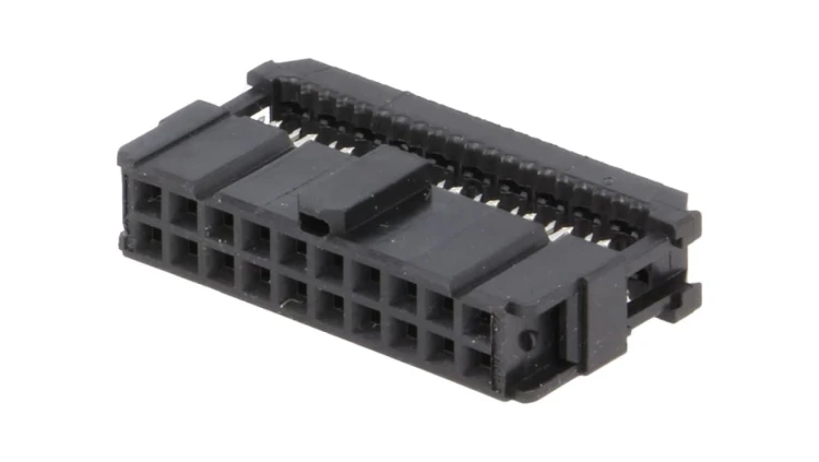 Wtyk IDC żeńskie 20-pin IDC na taśmę 1,27mm złocony czarny 1658621-4