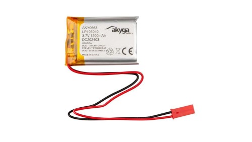 Akumulator Li-Po 3,7V 1200mAh PCM JST 2.54 2-Pin 150mm AKY0663 LP103040