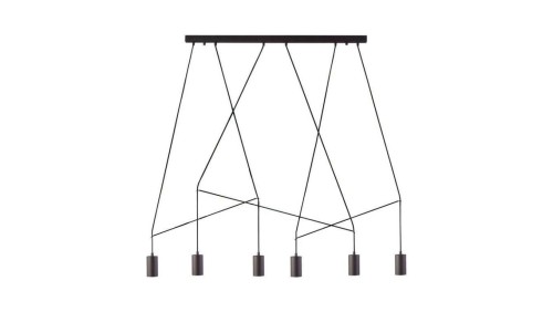 Nowodvorski lampa wisząca IMBRIA GU10 x 6 Stal lakierowana Przewód w oplocie Czarny ~220-230 V MAX: 35W