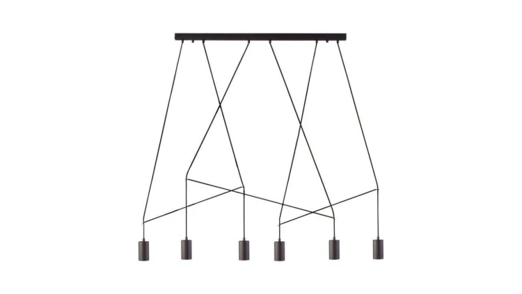 Nowodvorski lampa wisząca IMBRIA GU10 x 6 Stal lakierowana Przewód w oplocie Czarny ~220-230 V MAX: 35W