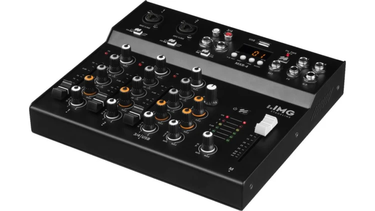 4-kanałowy mikser audio z wbudowanym urządzeniem efektowym DSP, odtwarzaczem MP3 oraz odbiornikiem Bluetooth MXR-4