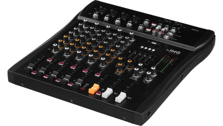 6-kanałowy mikser audio z wbudowanym odtwarzaczem MP3 oraz odbiornikiem Bluetooth MXR-60