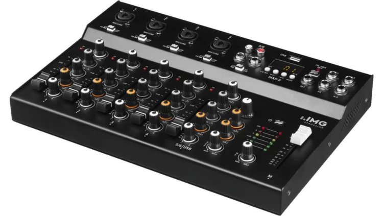 6-kanałowy mikser audio z wbudowanym urządzeniem efektowym DSP, odtwarzaczem MP3 oraz odbiornikiem Bluetooth MXR-6
