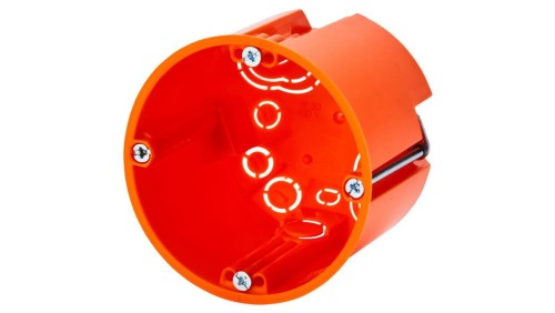 Puszka instalacyjna podtynkowa typu HW fi: 68x62 IP30 pomarańczowa 7350165 F-TRONIC