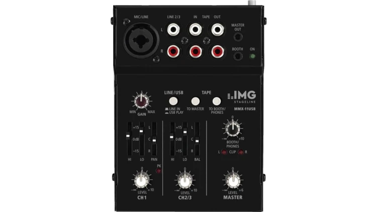 2-kanałowy mikser audio z 3 wejściami oraz interfejsem USB MMX-11USB