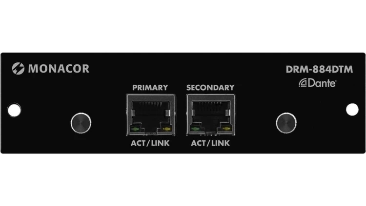 Moduł Dante, do podłączania matrycy audio DRM-884 do sieci Dante DRM-884DTM