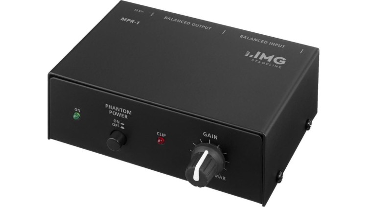 1-kanałowy przedwzmacniacz mikrofonowy z zasilaniem phantom MPR-1