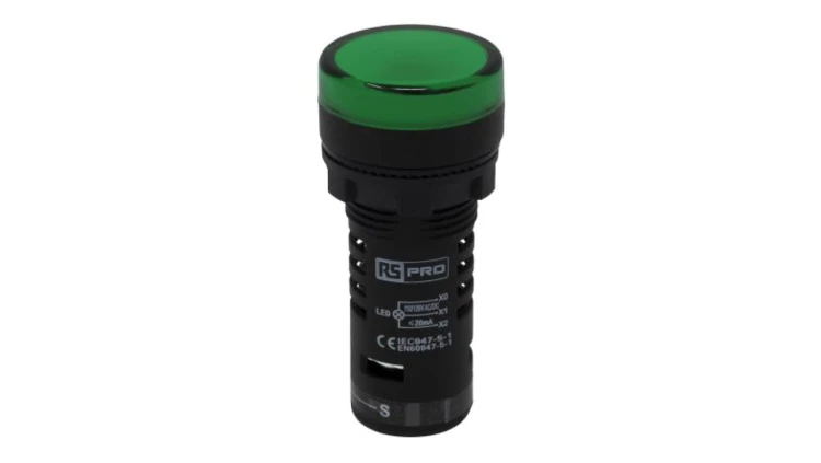 Lampka kontrolna w komplecie z układem testowym, Ø 22mm, IP65, RS PRO