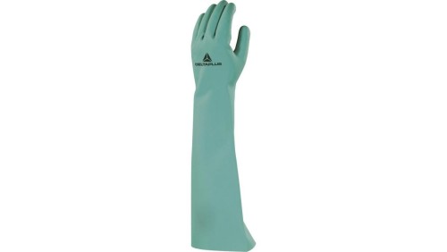 Rękawice z nitrylu chlorowane dł. 46 cm gr. 055 mm kolor zielony rozmiar 9/10 MAIN VE846VE09