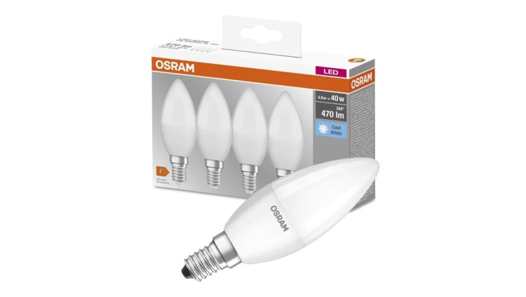 4PAK Żarówka LED E14 B35 5,5W = 40W 470lm 4000K Neutralna OSRAM Base
