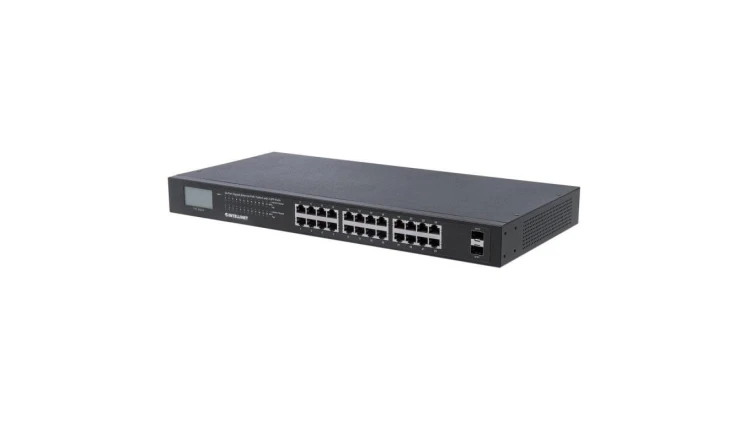 Switch Gigabit 24x RJ45 PoE+, 2x SFP, wyświetlacz LCD 561242