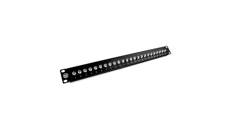 GT Networks Panel krosowy 19” 1U 24 złącza typu F czarny