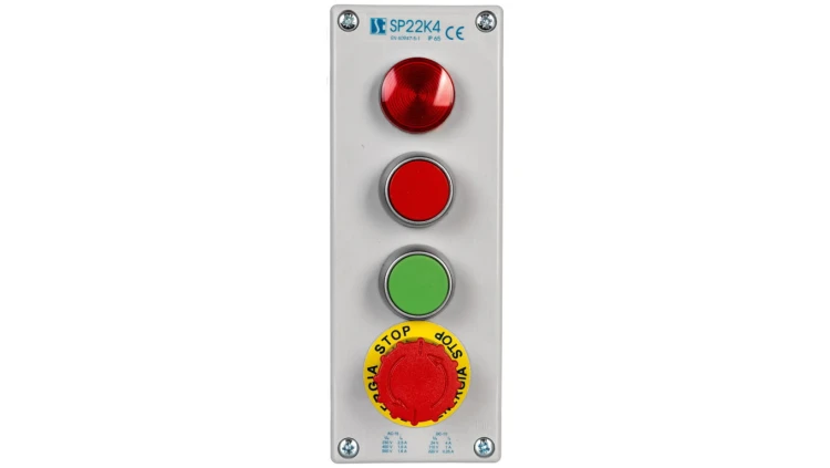 Kaseta kompletna 4-otworowa z nap. LC,KC,KZ,B I 1 przepust M20 24V SP22K4\04-1