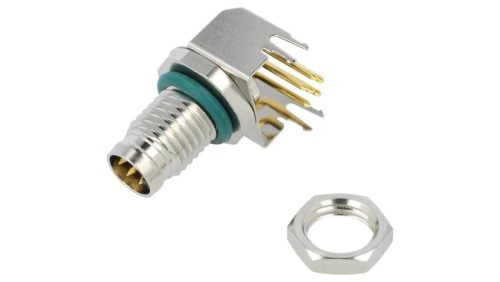 M8AS-06PMMR-SF8001 Złącze M8 męski 6PIN kątowe 90 na PCB gniazdo 1,5A IP68