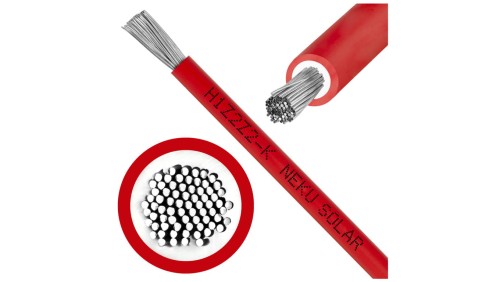 Kabel solarny H1Z2Z2-K PV1-F 1,0/1,5kV 6 czerwony LSOH zewnętrzny, do ziemi NEKU /100m/