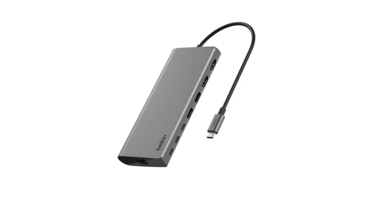 Belkin Hub USB-C 8w1, 10 Gbps, 2 x HDMI 4K szary