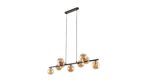 Lampa wisząca na belce z bursztynowymi kloszami ze szkła ESTERA 4340 TK Lighting
