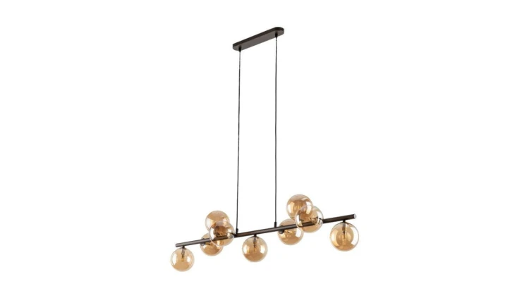 Lampa wisząca na belce z bursztynowymi kloszami ze szkła ESTERA 4340 TK Lighting