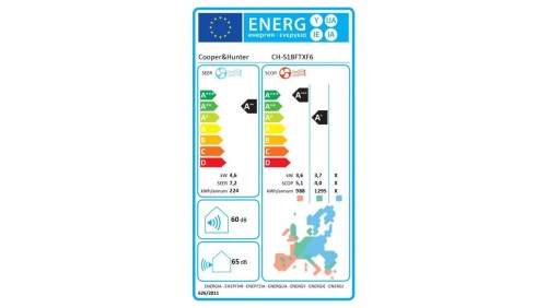 Klimatyzator ścienny CiH, Vital Plus, CH-S18FTXF6, 4,6 kW, 5 lat gwarancji, Grzanie i Chłodzenie, Wi-fi