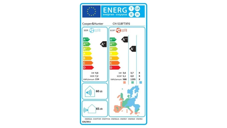Klimatyzator ścienny CiH, Vital Plus, CH-S18FTXF6, 4,6 kW, 5 lat gwarancji, Grzanie i Chłodzenie, Wi-fi