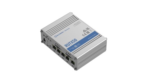 Profesjonalny przemysłowy router 5G, Wi-Fi 5, Dual SIM, 5x RJ45 1000Mb/s Teltonika RUTX50