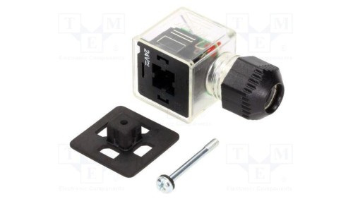 Złącze zaworowe wtyk format A 18mm żeńskie PIN 3 24V mPm 1212070358