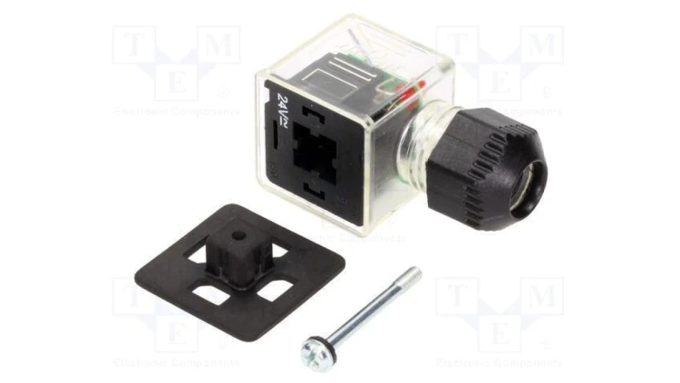 Złącze zaworowe wtyk format A 18mm żeńskie PIN 3 24V mPm 1212070358