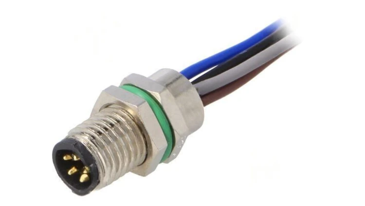 Złącze M8 męskie PIN: 5 30V IP67 na panel,nakrętka od przodu PXMBNI08RPM05BFL001