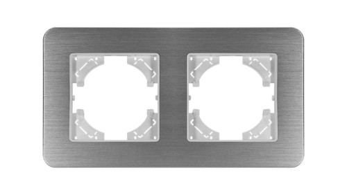 Ramka podwójna MODERN-Q, aluminium szczotkowane (linia Alu Touch)