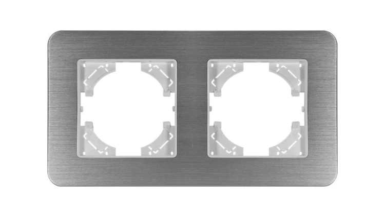 Ramka podwójna MODERN-Q, aluminium szczotkowane (linia Alu Touch)