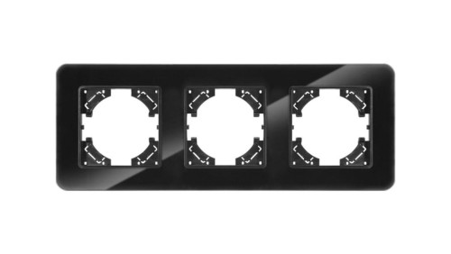 Ramka potrójna MODERN-Q, czarne szkło (linia Crystal)