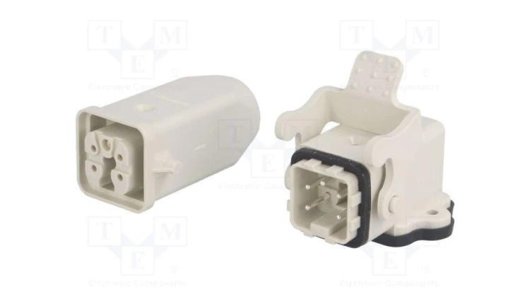 Złącze HDC męskie + żeńskie GWconnect PIN 5 10A 400V 4+PE 93603-0025
