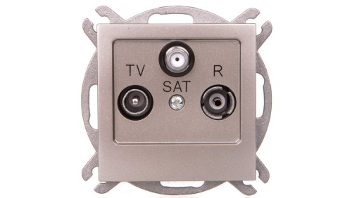 AS Gniazdo antenowe RTV-SAT końcowe satyna light GPA-GS/m/45