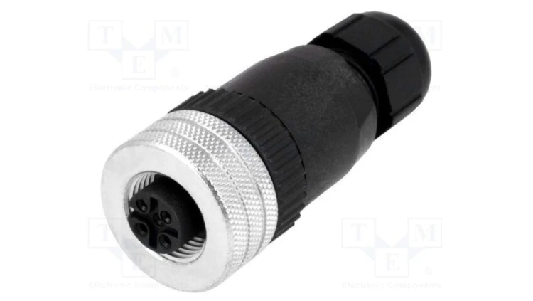 Złącze M12 wtyk PIN 4 żeńskie Micro-Change proste IP67 4A 1200710035