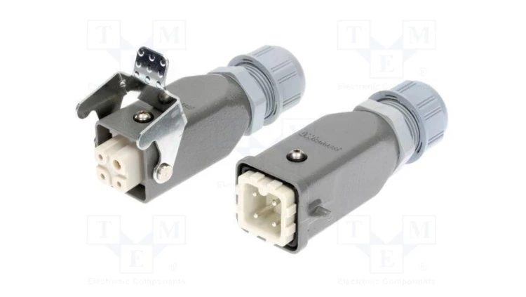 Złącze HDC męskie + żeńskie GWconnect PIN 4 10A 400V 3+PE 93608-0390