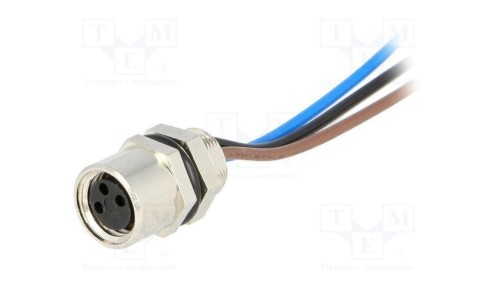 Złącze M8 żeńskie PIN 3 3A 60V IP67 Nano-Change proste 300mm 1200310015