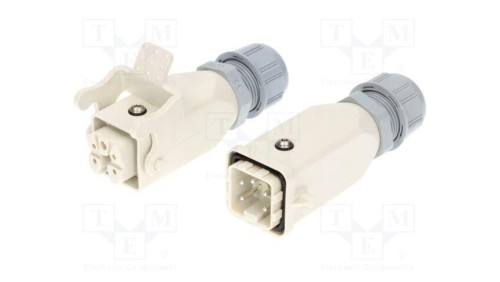 Złącze HDC męskie + żeńskie GWconnect PIN 5 10A 400V 4+PE 93608-0393