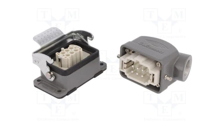 Złącze HDC męskie + żeńskie GWconnect PIN 6 16A 500V 6+PE 93603-0041