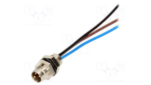 Złącze M8 męskie PIN 3 3A 60V IP67 Nano-Change proste 300mm 1200310004