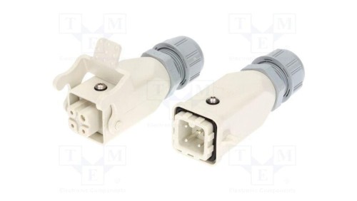 Złącze HDC męskie + żeńskie GWconnect PIN 4 10A 400V 3+PE 93608-0392