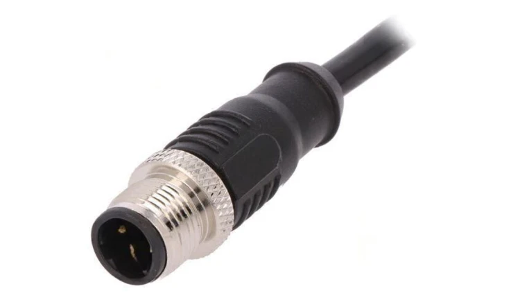 Złącze M12 wtyk męskie PIN: 4 proste kod D-Ethernet 4A 250V PXPPVC12FIM04DCL010PVC