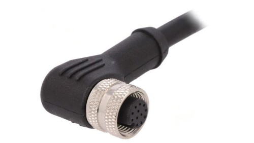 Złącze M12 wtyk żeńskie PIN: 12 kątowe 1,5A 30V IP67 przewody PXPTPU12RAF12ACL010PUR