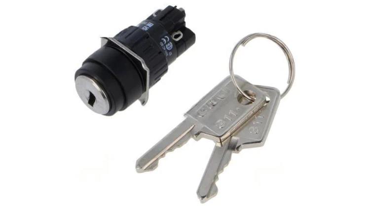 Przełącznik obrotowy z kluczem 16mm Poz.stab 2 NC + NO 51 51-135.025D2