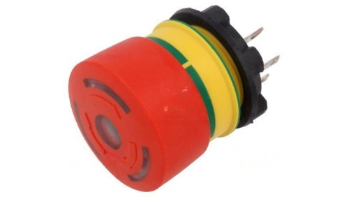 Przełącznik bezpieczeństwa 22mm Poz.stab 2 NC czerwony LED 84-5321.2B20