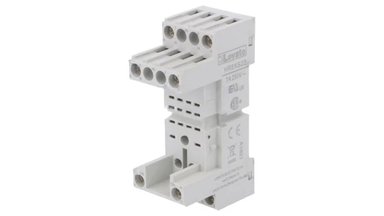 Podstawka, PIN-8, 10A, 250VAC, na szynę DIN, HR60 HR6XS22
