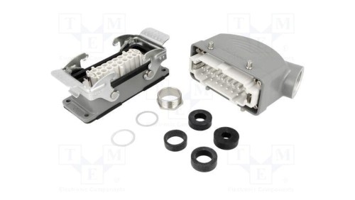 Złącze HDC męskie + żeńskie GWconnect PIN 16 16A 500V 16+PE 93603-0074