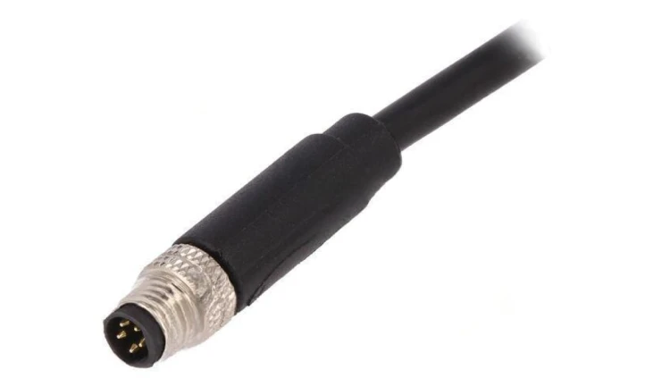 Złącze M8 męskie PIN: 5 1,5A 30V IP67 proste przykręcany wtyk PXPPVC08FIM05BCL010PVC