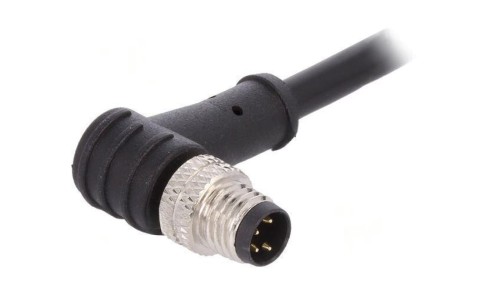 Złącze M8 męskie PIN: 4 3A 30V IP67 kątowe na przewód wtyk PXPPVC08RAM04ACL010PVC